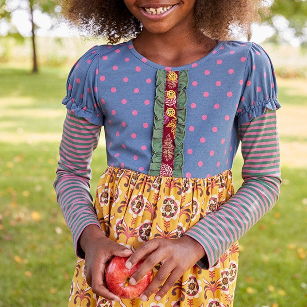Matilda Jane Blue and Yellow Polka Dot Dress